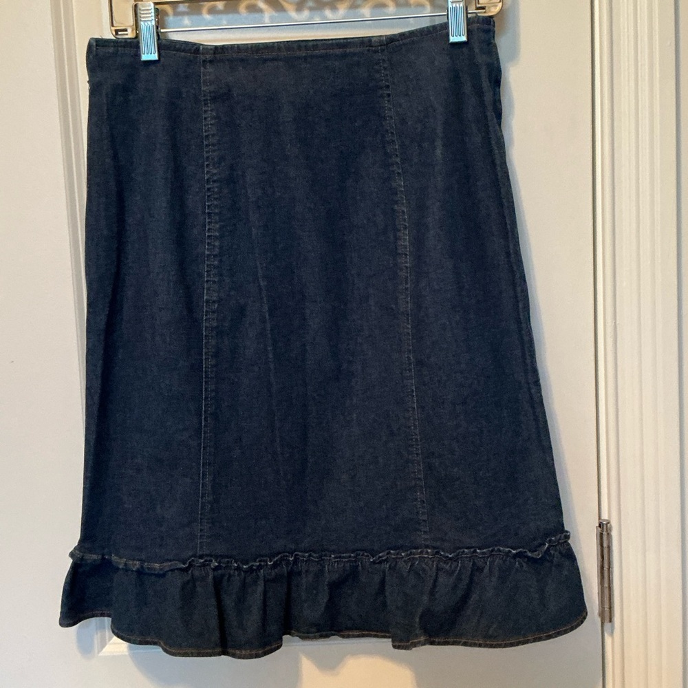 Ann Taylor Dark Denim Blue Skirt